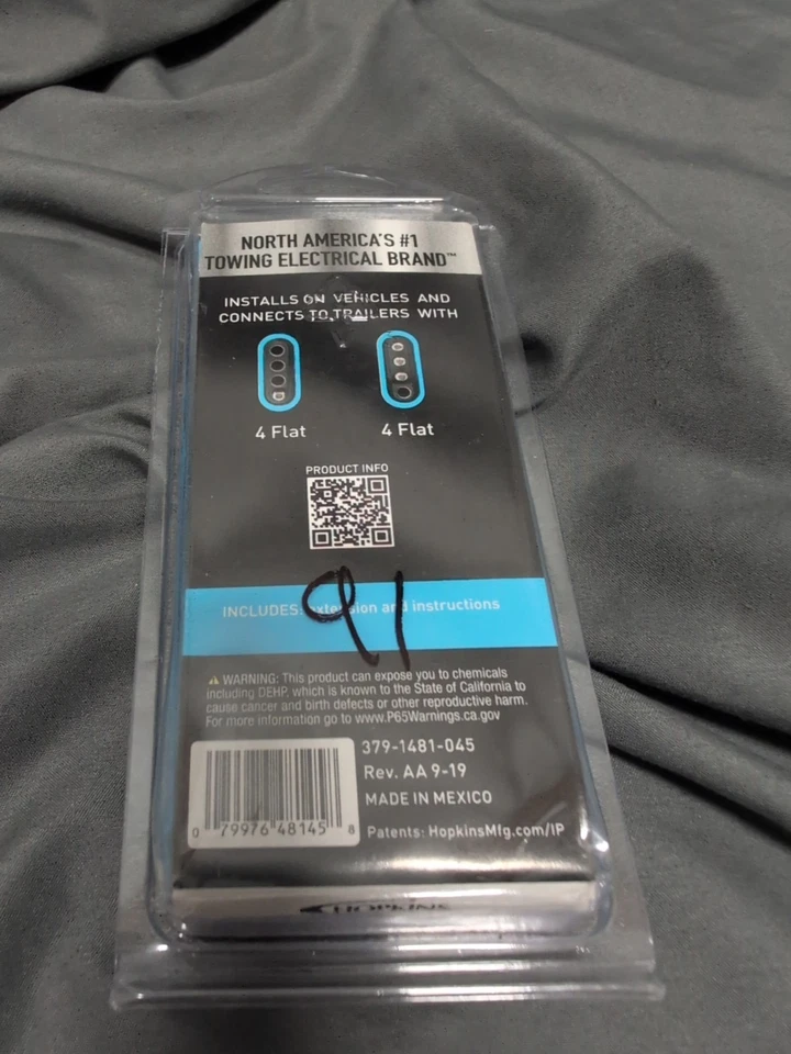 Hopkins 48145 4 线平拖车连接器适配器加长版,12 英寸长 — 第 3/4 张图片