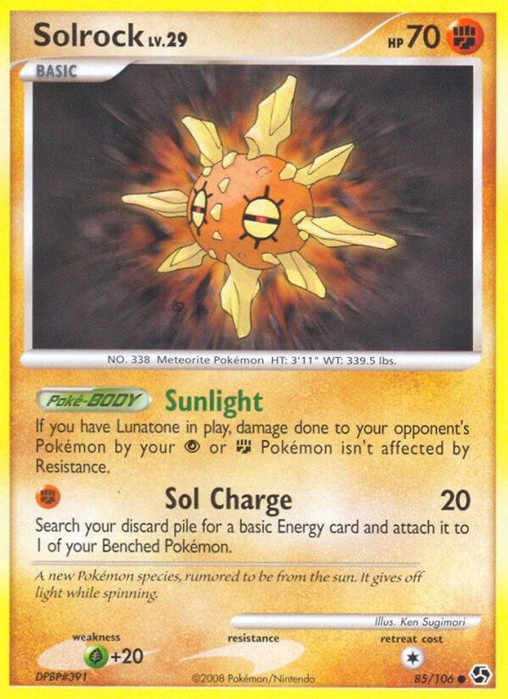 2008 Pokemon: Great Encounters - Solrock (#85/106, Common, Lightly Played)