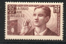 PHOTO CONTRACTUELLE / TIMBRE FRANCE NEUF  N° 418 ** LA RADIO AUX AVEUGLES