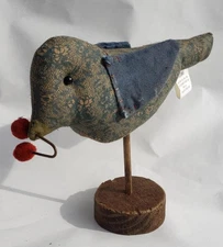 Primitive 6" Bluebird w Berries Floral Farmhouse Farm Decor by Lang 2005 O2019