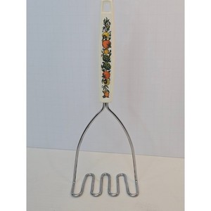 Vintage EKCO Stainless Potato Masher Spice of Life Pattern Kitchen Utensil