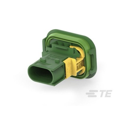 TE HDSCS 2-Pin Tab Housing Free Hanging Green Code C Mid-Pos Closed 3-1703843-2