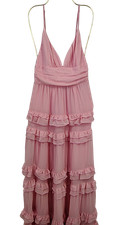 Lulus Women Lavish Perfection Light Pink Ruffled Tiered Maxi Dress S