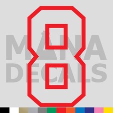 Number Eight 8 Vinyl Die Cut Decal Sticker - Jersey Sport Varsity Outline