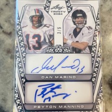 Leaf Trinity 2024 Dual Autograph Dan Marino Peyton Manning Black # 3/5