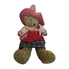 Vtg Russ Berrie CHANTILLY Handcrafted Teddy Bear 18 In Stuffed Animal Hearts Hat