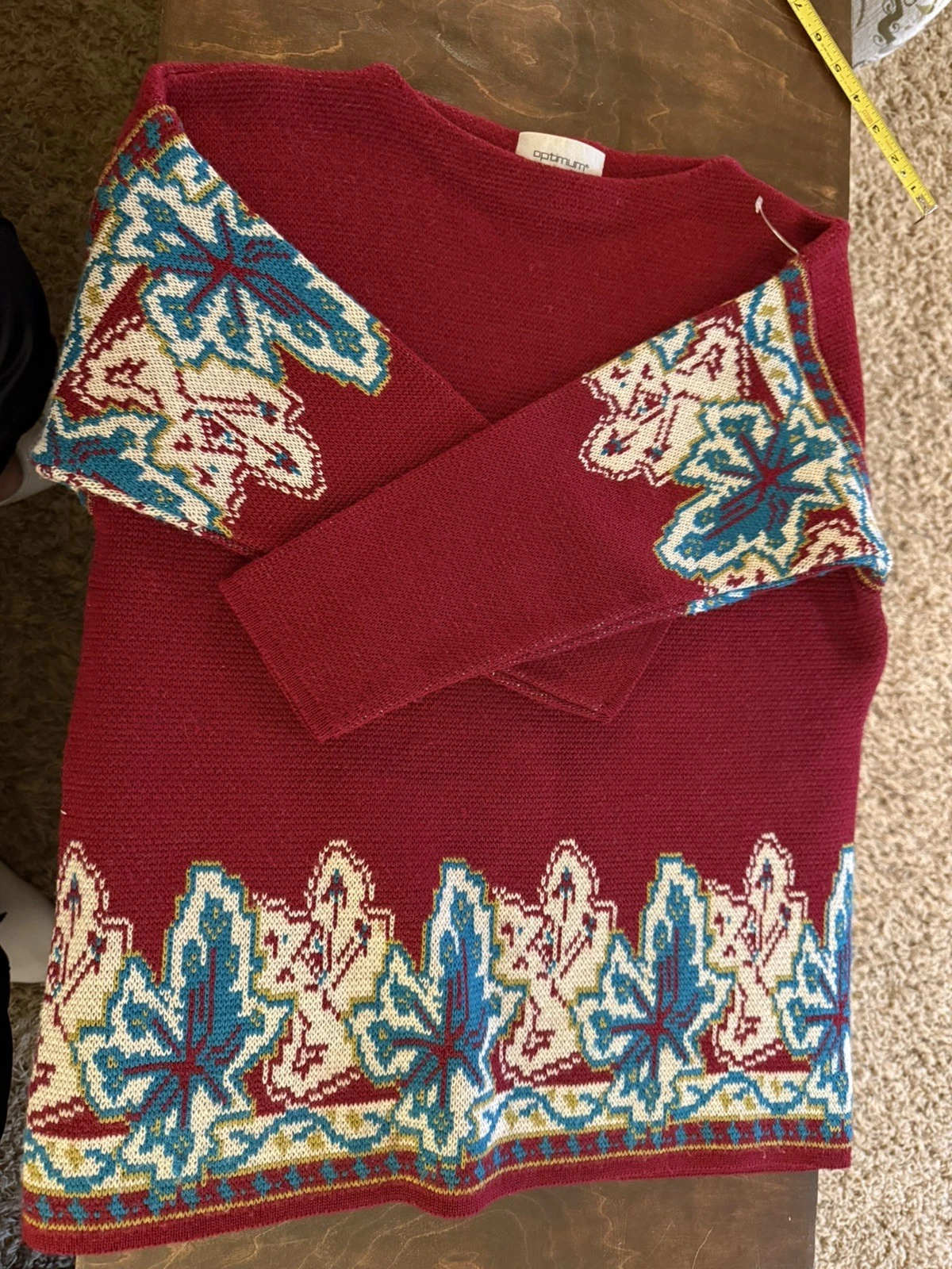 Optimum New Zealand Royal Merino Wool Poncho Women’s Geometric Print Size S / M