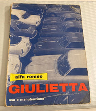 LIBRETTO USO E MANUTENZIONE ALFA R0MEO GIULIETTA 1962  + FOGLIO VARIANTI