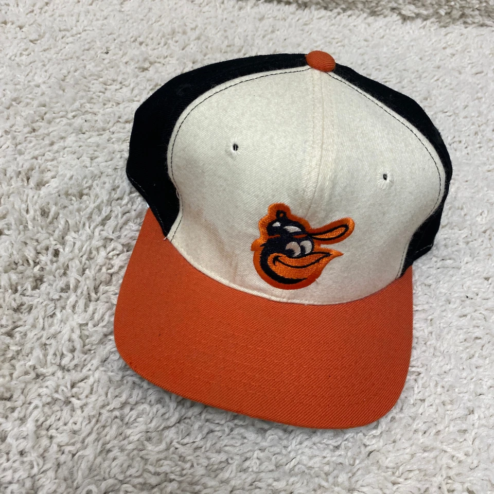 Vintage Twins Baltimore Orioles Hat Cap Fitted 7 White Orange Black Wool 70s 80s - Image 3 of 4