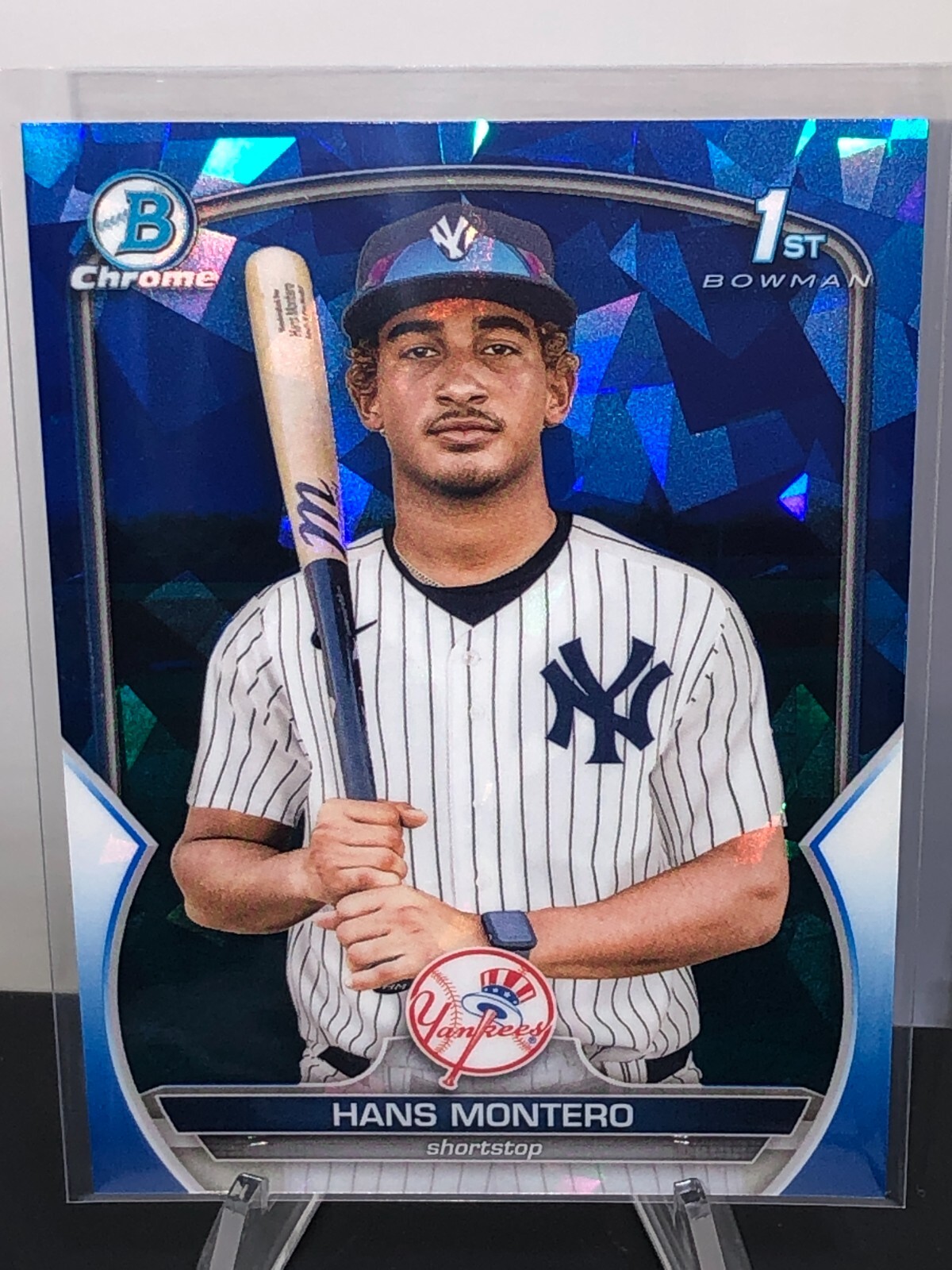 HANS MONTERO 2023 1st Bowman CHROME Yankees Prospect SAPPHIRE card #BCP1173