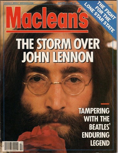Maclean's Magazine October 1988 John Lennon Beatles Canadian News Publication - Picture 3 of 3