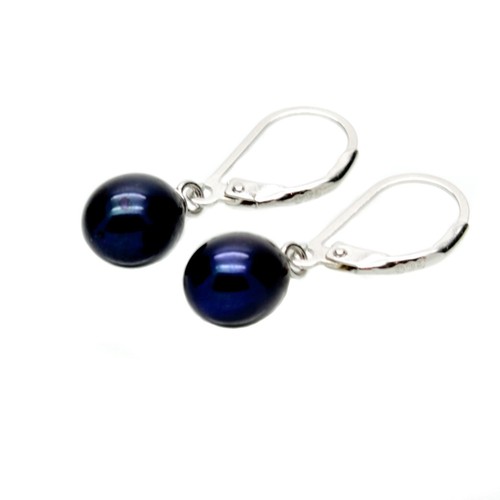 Leverback Pearl Drop Earrings Freshwater Pearls Sterling Silver Gift Boxed - Picture 6 of 6