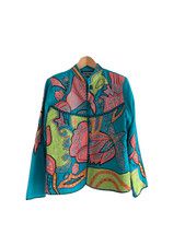 Indigo Moon Embroidered Jacket Blue Uk Size S