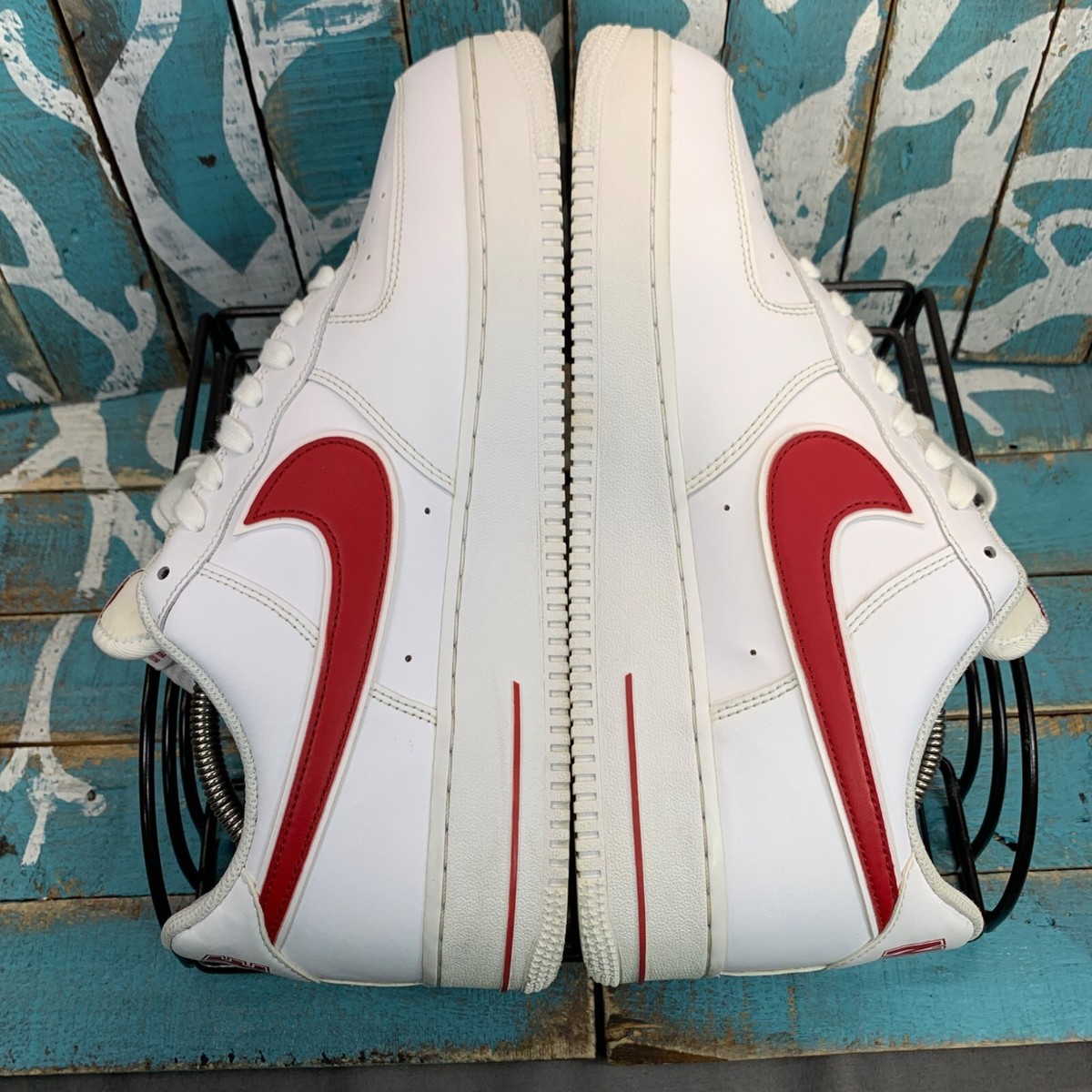 Nike Air Force 1 Low A02423-102 White/ Gym Red Leather Shoes Men