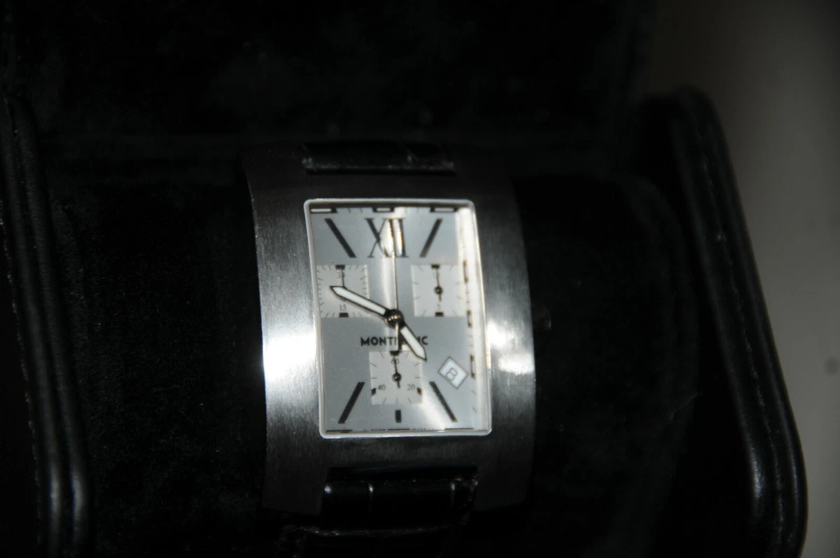 Montblanc Watch Profile XL Chronograph Silver Dial black Leather