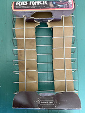 Vtg WEBER RIB RACK  Nickel Plate BBQ Gas & Ch...