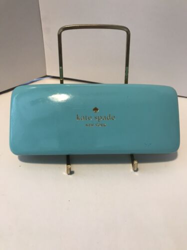 Kate Spade Sunglass Eyeglass Case Turquoise & Green Hard Clam Shell