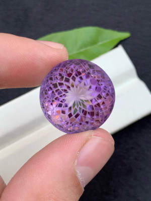59 CT Precision Cut Pink Purple Amethyst Loupe Clean Gemstone from Brazil