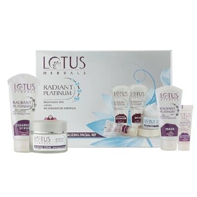 Lotus Herbals Radiant Platinum Anti-Ageing Facial Kit With 4 Easy Steps