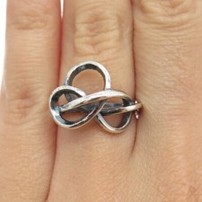 925 Sterling Silver Vintage Twisted Knot Oxidized Ring Size 5.75
