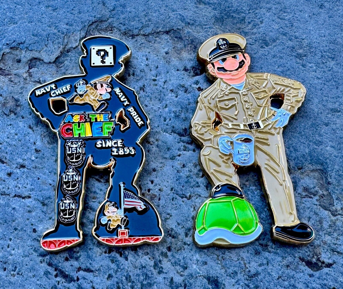 Nintendo Mario Navy Chief Mess CPO Video Game Challenge Coin NES