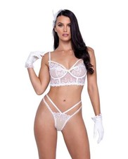 Forever Yours Embroidered Long Line Bra & Pan...