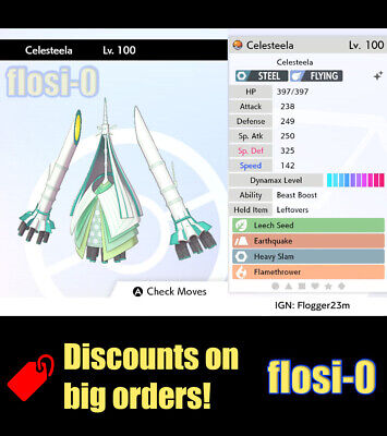 Shiny Celesteela 6IV - Pokemon S/M US/UM Sword/Shield