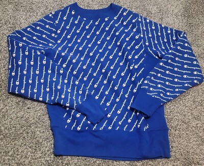 Champion Men's Reverse Weave Allover Print Graphic Crew Neck