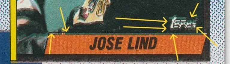 *RARO Topps LOGO ERROR FANTASMA* Jose Lind Pittsburgh Pirates 1990 Topps #168 Foto 3 de 4