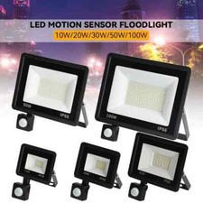 10W-500W LED Floodlight Security Watt Outdoor Garden Lights With PIR Sensor Lamp