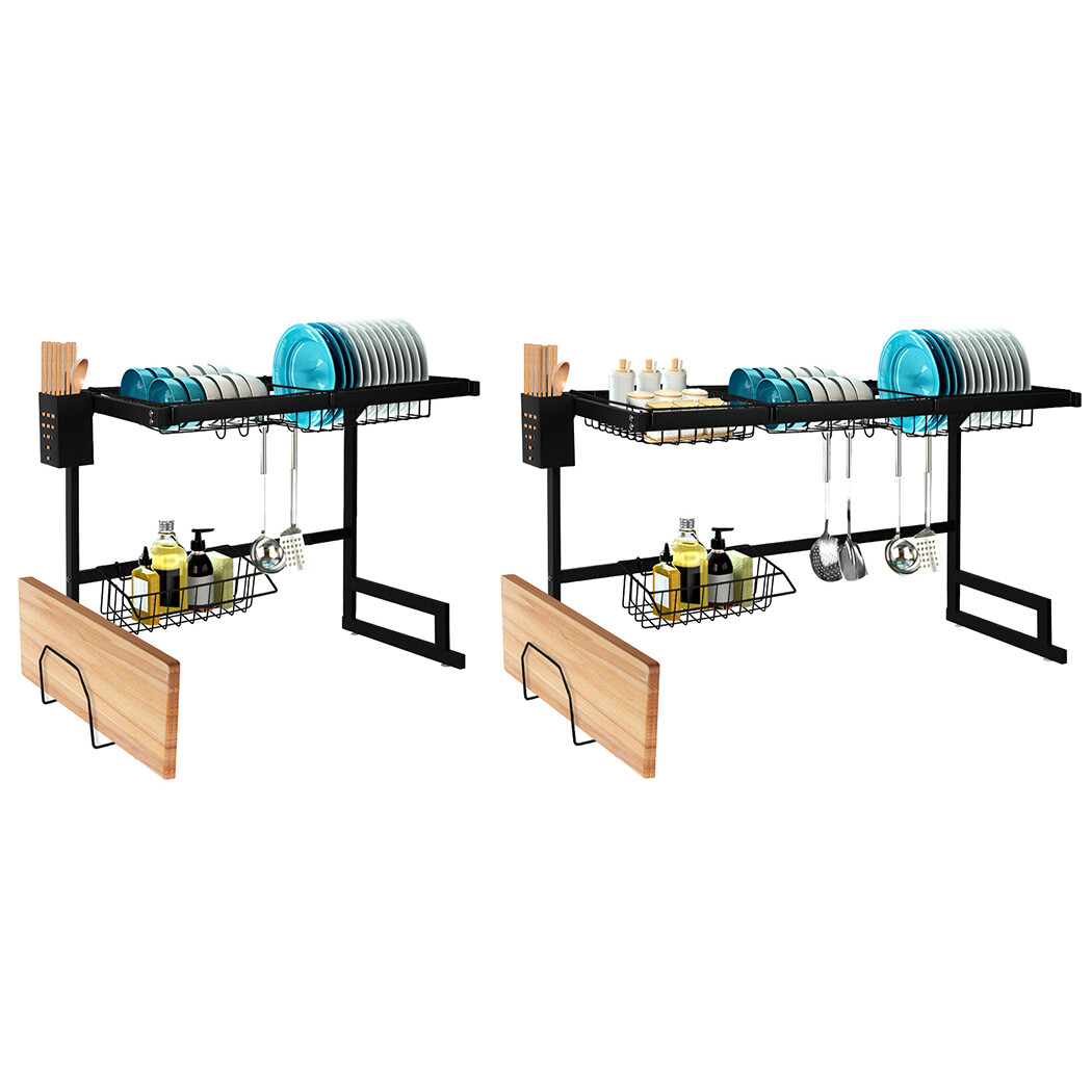 TOQUE Dish Drying Rack Stainless Steel Over Sink Cup Cutlery Kitchen ...