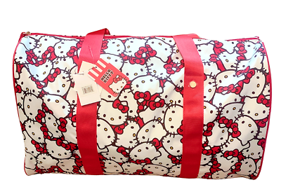 HELLO KITTY　おあそびBAG Sanrio Hello Kitty Face AOP Duffle Bag Red Bioworld Weekender