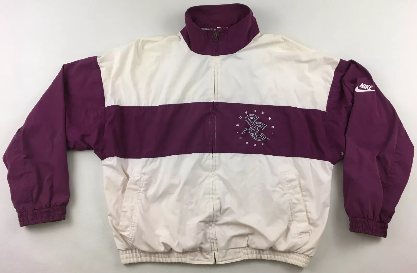 Nike Supreme Court 1990s tennis couleur bloc veste coupe vent vintage XL