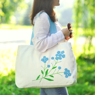 Beach Bag Canvas Handmade Tote Bags For Women Large