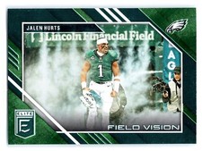 2023 Donruss Elite Football #FV-2 Jalen Hurts  Green Field Vision Eagles