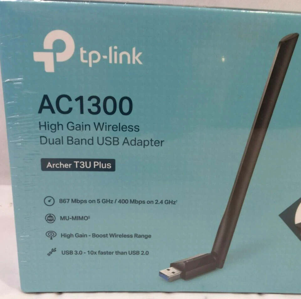 TP-Link Archer T3U Plus AC1300 High Gain Wireless DUAL BAND USB-3.0 Adapter, NEW - Image 2 of 4
