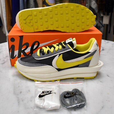 NWT Nike x Sacai x Undercover LD Waffle Sneakers Black Citron Men's 10 AUTHENTIC