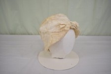 Vintage Faux Fur White 1950s Hat Fascinator MCM Bucket Hat Style