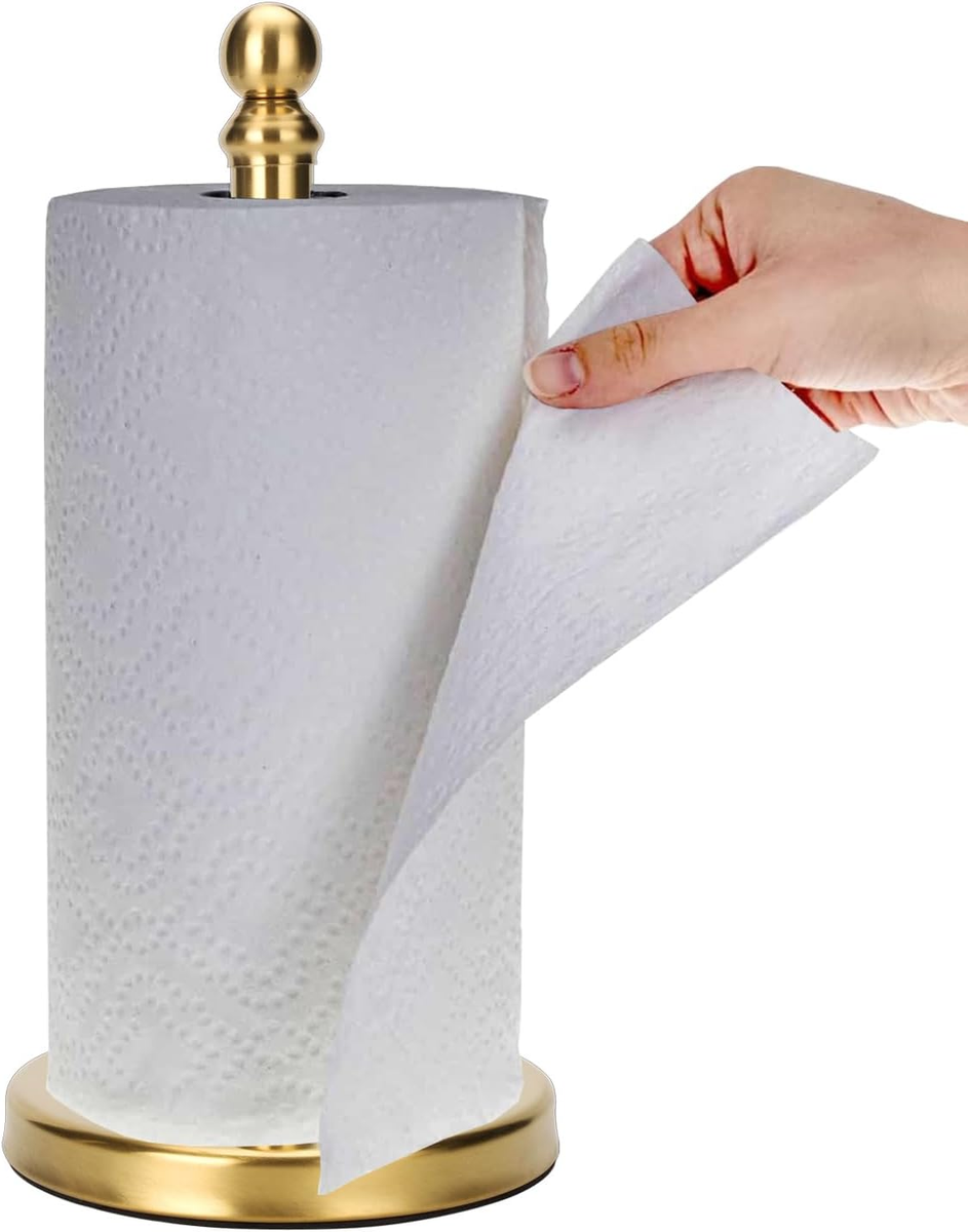 Gold Paper Towel Holder Countertop, Standing Paper Towel Roll