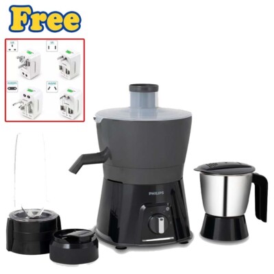 Philips Turbo Juicer Mixer Grinder with 3 Jars -Blend and Carry HL7579/00 600W