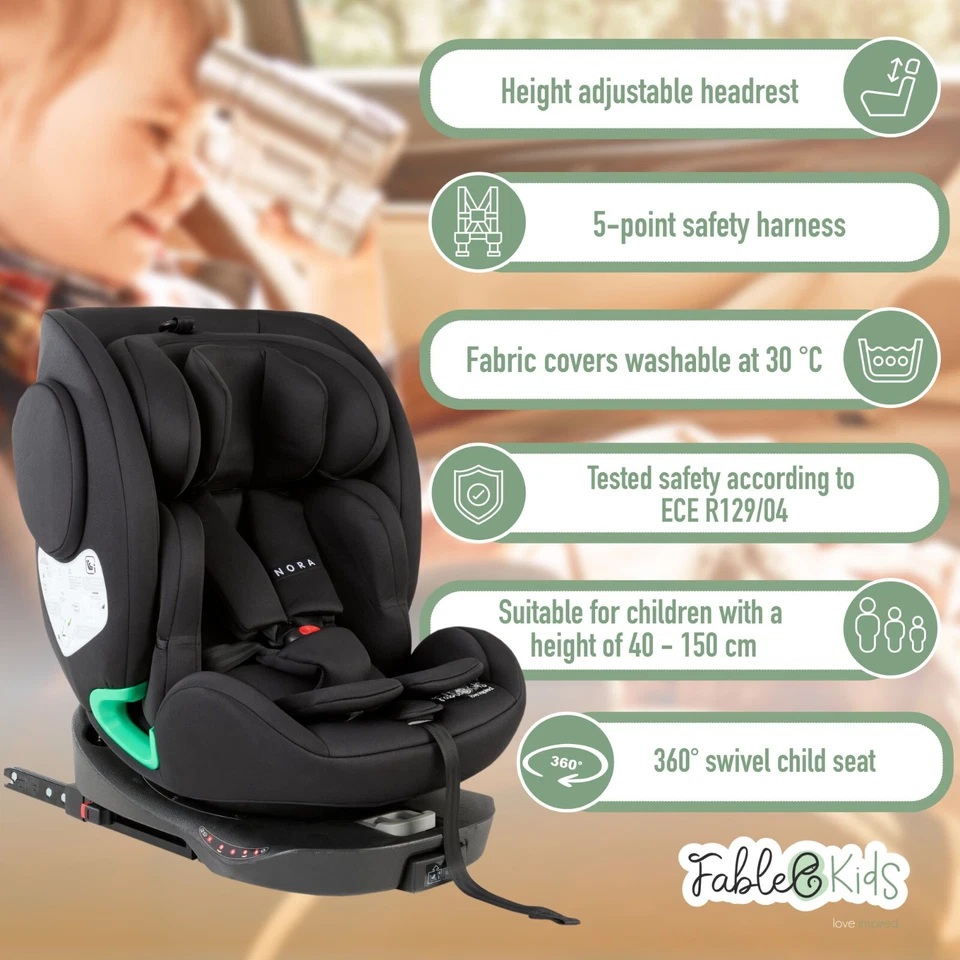 FableKids seggiolino auto seggiolino auto girevole a 360° Isofix 40-150 cm - Immagine 3 di 4