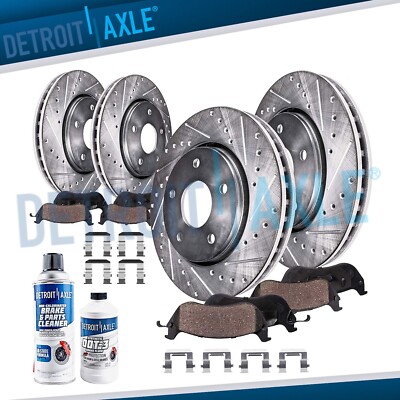 Front & Rear Drilled Disc Rotors Brake pads for Chevrolet Equinox GMC Terrain