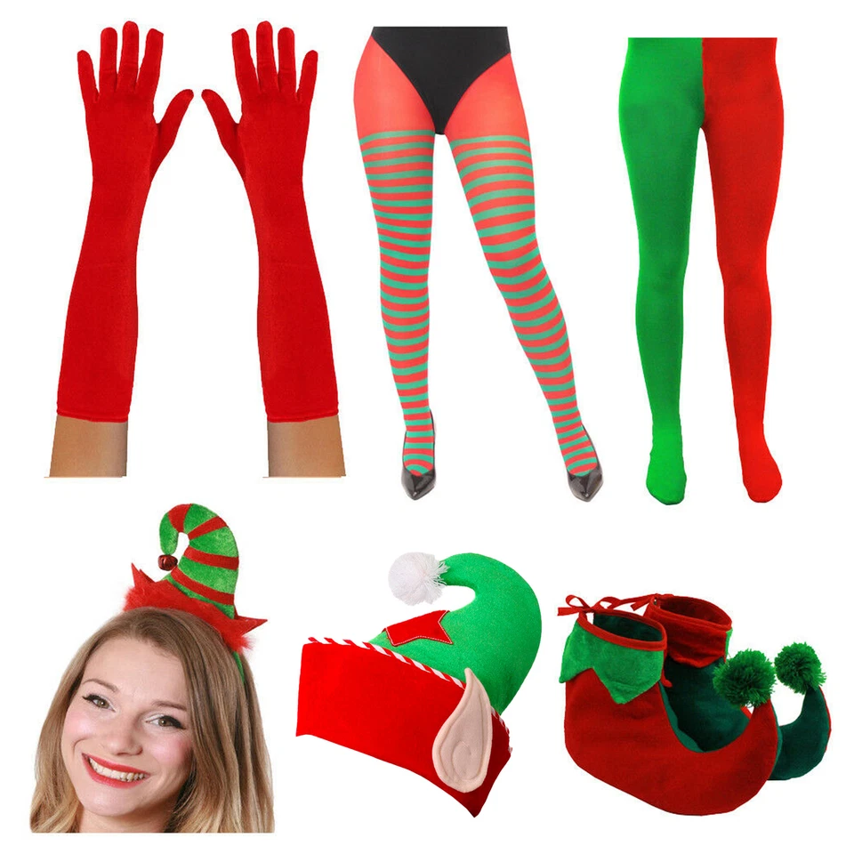 ILOVEFANCYDRESS ADULTS CHRISTMAS ELF ACCESSORIES COSTUME SANTAS LITTLE HELPER XMAS FANCY DRESS