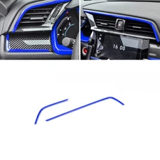 Central Console Air Outlet Vent Frame 2PCS For Honda Civic 2016-2021 Bright Blue