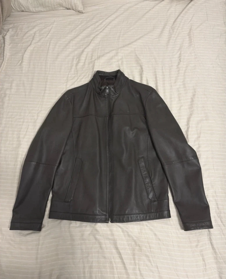 BOSS Man Herren Lederjacke Leather Jacket Braun Brown Gr. 52 (L) - Bild 2 von 4