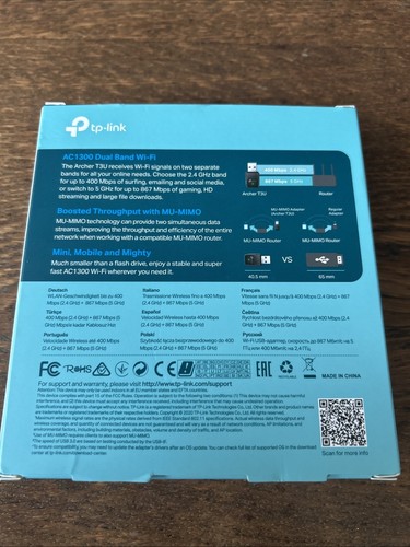TP-Link AC1300 Mini Wireless Mu-mimo USB Adapter Archer T3u - Photo 2/4