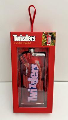 2025 Twizzlers Red Licorice Candy Christmas Tree Glass Blown Ornament NIB New