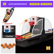 Tabletop Arcade Basketball Hoop - 2-Player LED Scoreboard, Spring-Loaded Launche