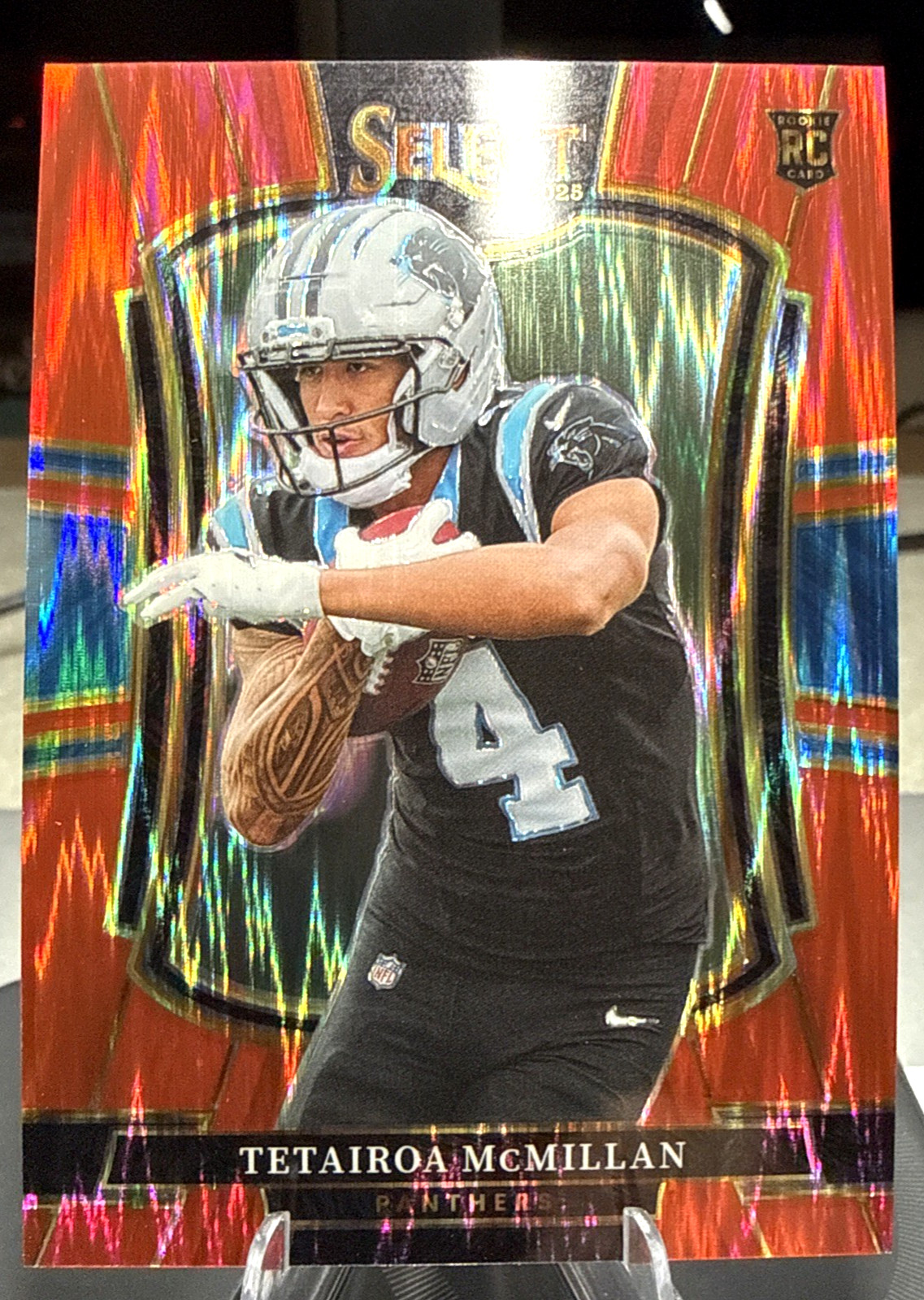 2025 Panini Select- Tetairoa McMillan (RC) Red Prizm Premier Level /249