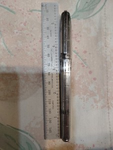 St Dupont Fidelio Rhodium Plated Cap And Barrel 14k Medium Nib Fountain Pen